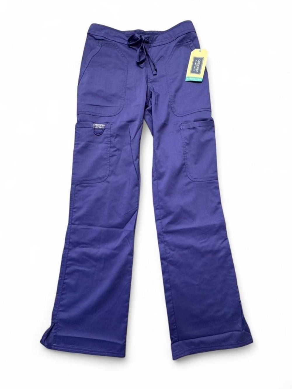 Cherokee Mid Rise Moderate Flare Drawstring Pant Regular Length XXS- WW120 BK17